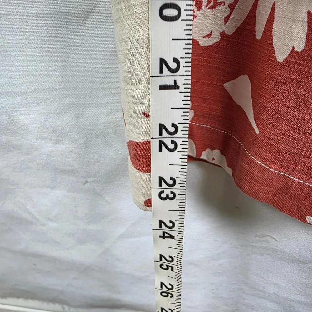 Anthropologie Rust Floral Wide Leg Jumpsuit XXS V-Neck Smocked Waist OB1673099 - Picture 9 of 9